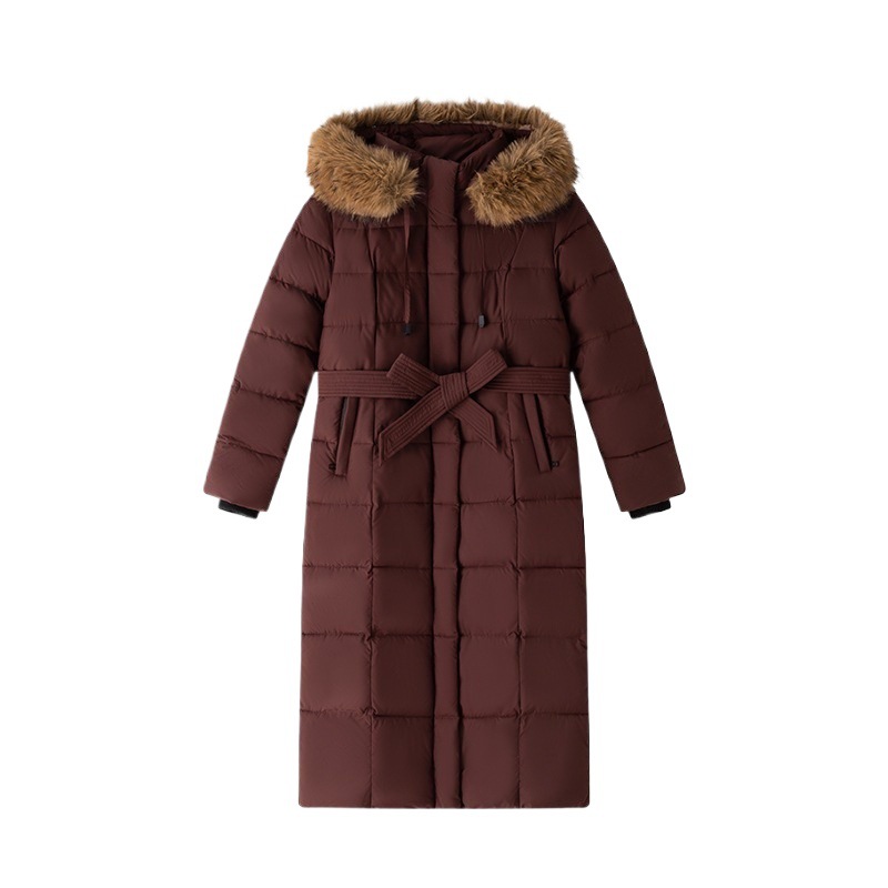 2025 invierno nuevo estilo coreano largo sobre la rodilla ropa de algodón collar de cabello grande chaqueta de algodón gruesa delgada mujer ropa de algodón mujer image 5