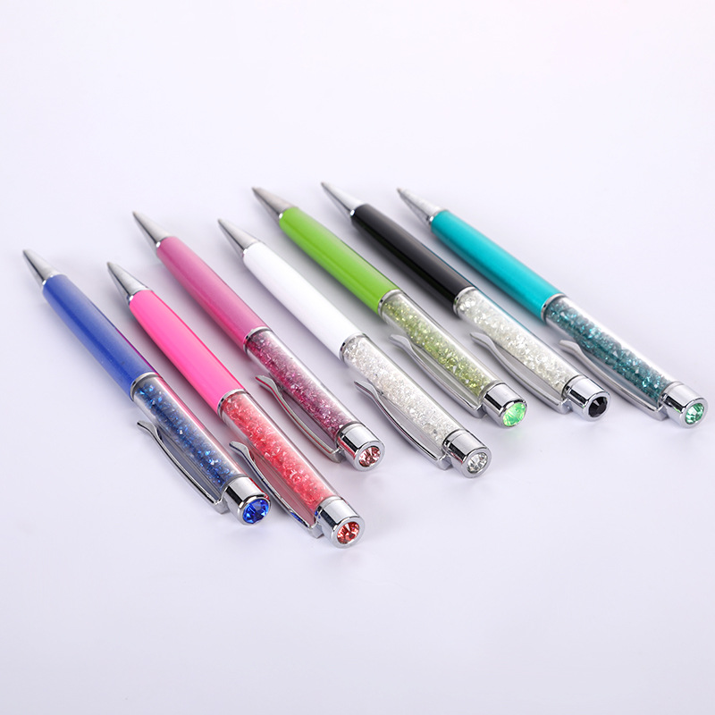 Diamond crystal ballpoint pen printing logo creative fashion advertising gift pen diamond ballpoint pen top diamond metal pen