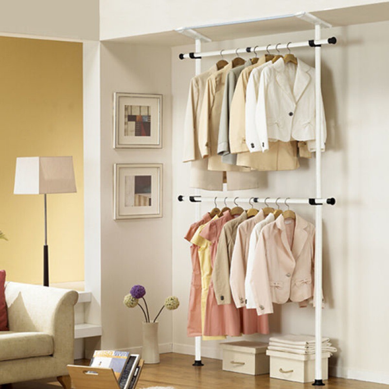 Indomitable Multifunction Hanger to ground DIY simple and easy fold Coat rack bedroom Clothes hanger Modern simplicity