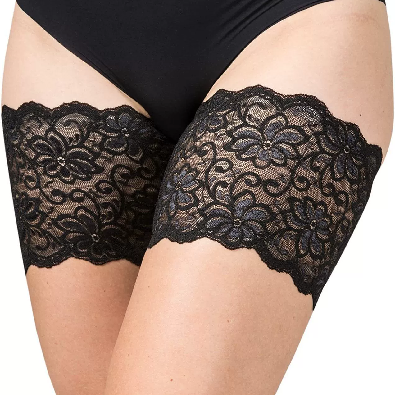 Non-slip Lace Thigh Bands, Elastic Anti-Chafe Gaiters, European Style — Multiple Sizes
