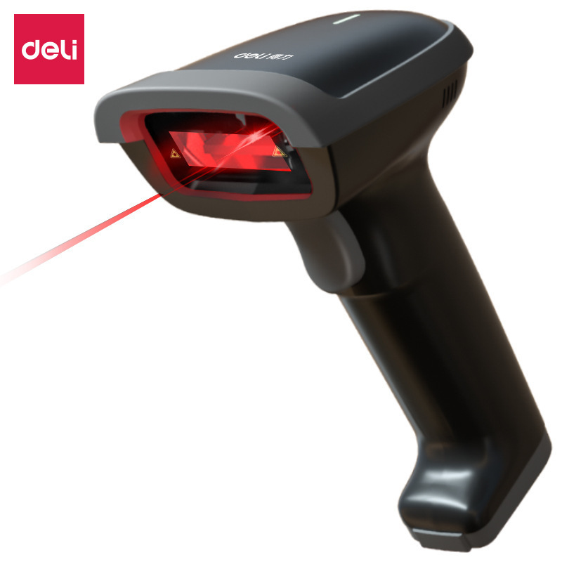 Deli 14881S Barcode Scanner One-Dimensional Code Wireless Laser Manual Scanner Handheld Wireless Scanner