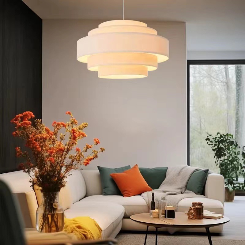 Comercio exterior leche blanca lámpara de tela estilo nórdico moderno minimalista equipo profesional de diseño fábrica al por mayor
