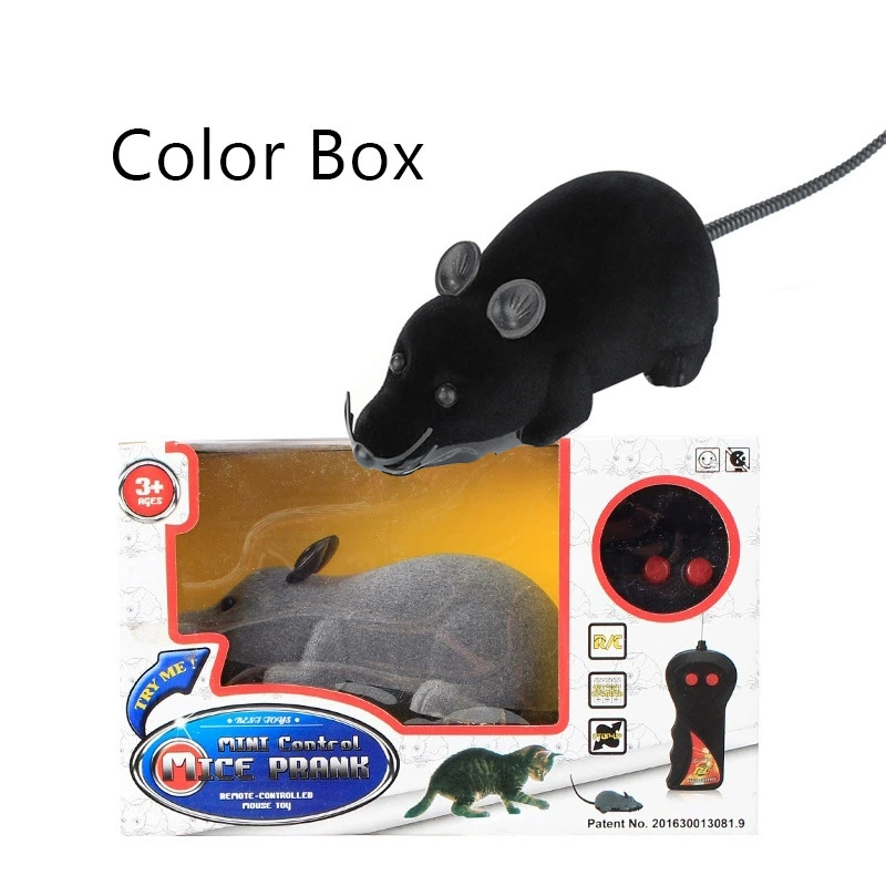 Remote‑control toy rat, two‑way flocked mouse, 23–28 cm, forward/back motion, >8 m range