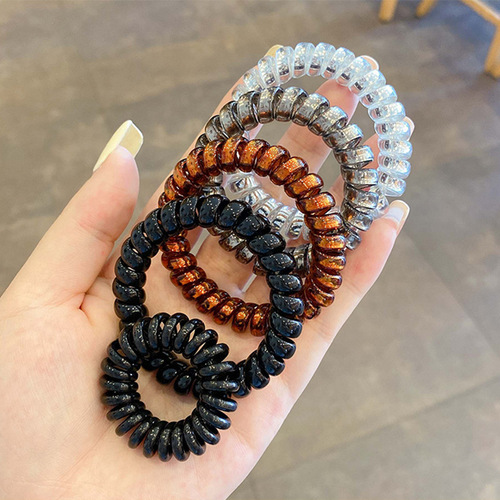 Korean ins candy-colored phone cord hair band female Internet celebrity seamless headband simple hair tie rubber band hair accessories