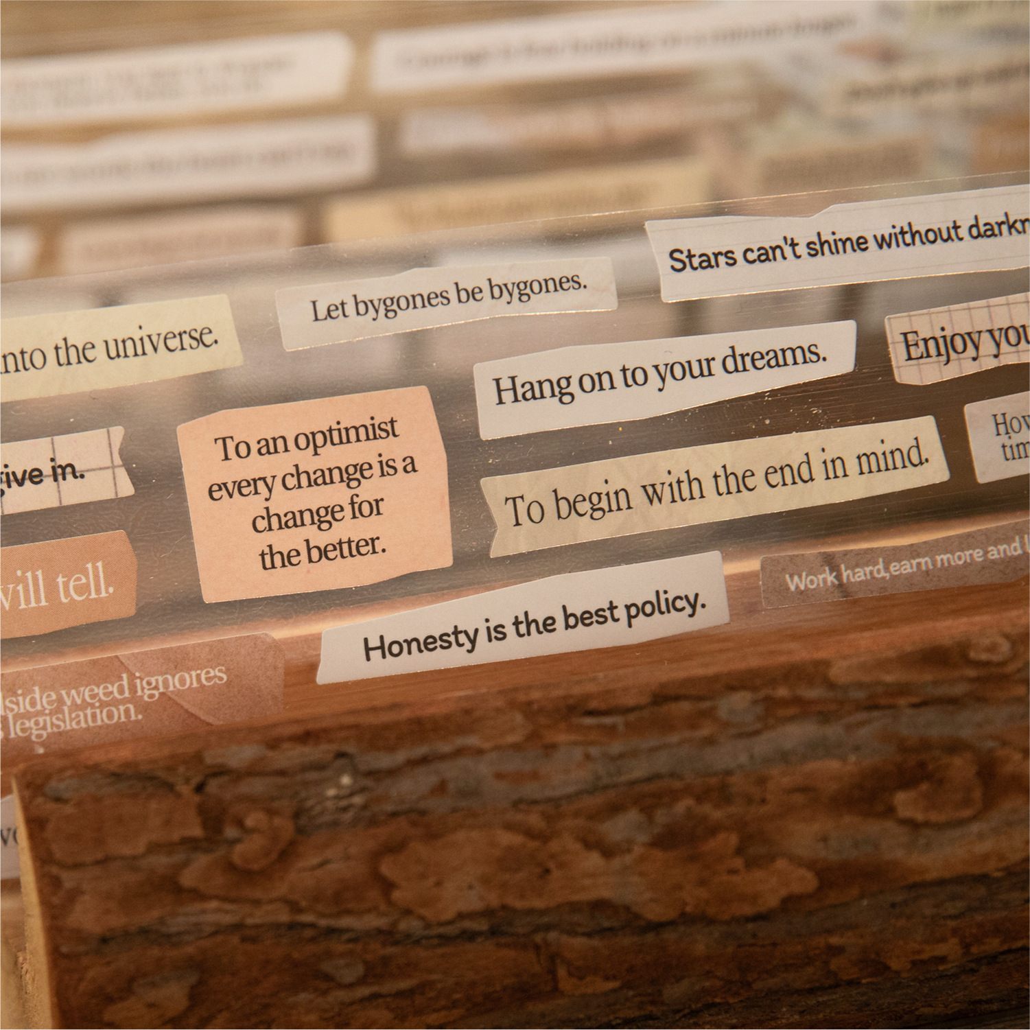 Mo Mo papel estucado simple troquelado y drenaje de residuos cinta collage poema en inglés letra en inglés libro de mano decoración material pegatina