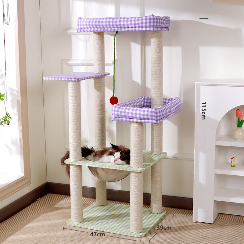 Estante de escalada para gatos al por mayor, camada para gatos, cama grande integrada, garra de gato, plataforma de salto de árbol de gato, tabla de agarre de sisal, suministros para mascotas