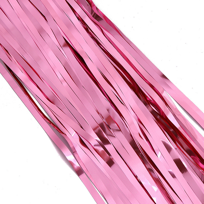 Pink Tassel Rain Silk Curtain Birthday Party Valentine's Day Decoration Banquet Background Wall Layout Rain Silk Door Curtain Props 2m