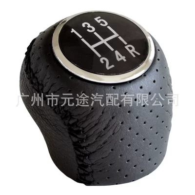 Suitable for Fiat Citroen Peugeot Boxer 2002-2014 car manual shift leather gear head (Cab and accessories) - sk-fiat10-front-skin-punched-5r-speed-head
