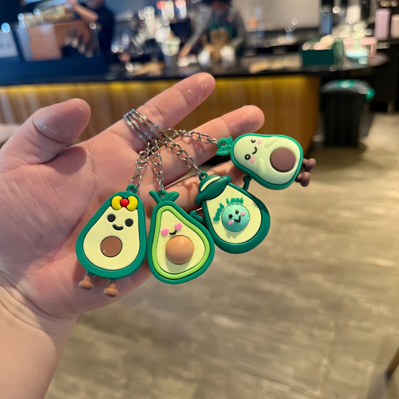 New Trendy Cute Avocado Keychain Couple Bag Pendant Car Decoration Event Gift Wholesale