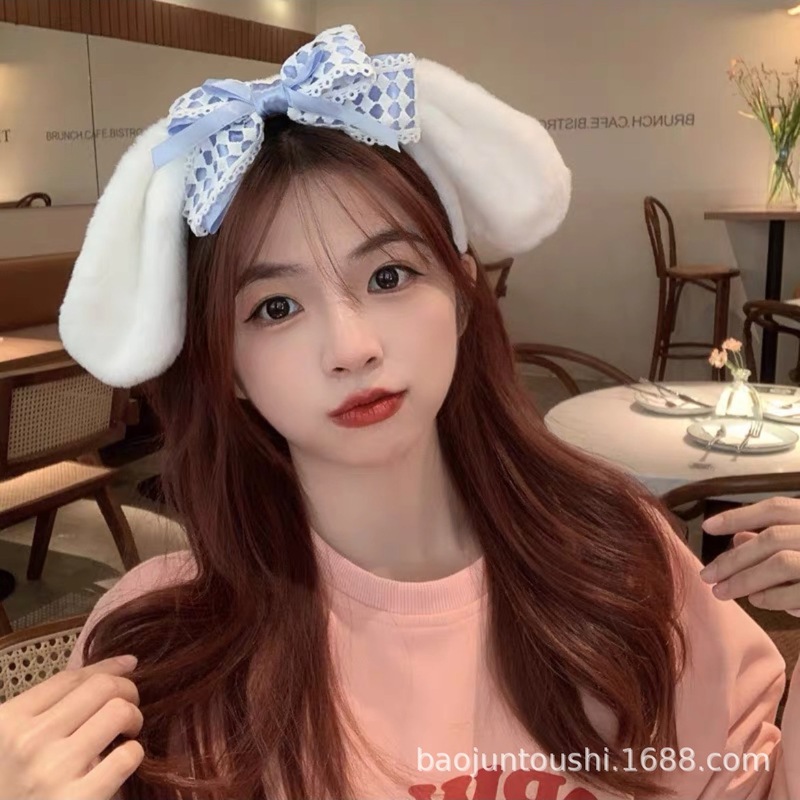 可爱小熊耳朵毛绒发箍洗脸女新款高颅顶专用头箍儿童压发发捆头饰|undefined