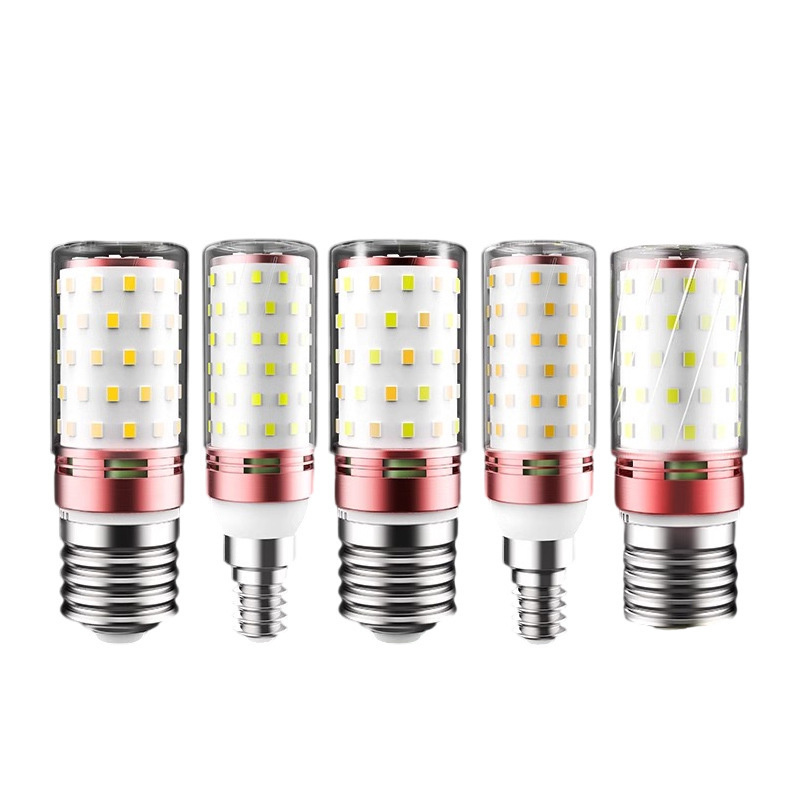 Bulb High Brightness Energy-Saving Led Threaded Mouth High Temperature Neutral White Light Household E7 Screw Mouth Three-Color Super Bright Corn Lamp