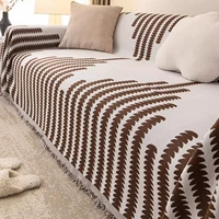 Universal non‑slip sofa cover, chenille, four‑season, multiple sizes & patterns