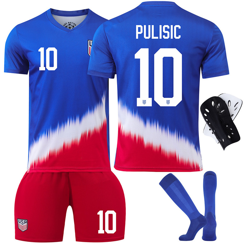 2425 Captain America Football Uniform No. 10 Preychi Passport American Cup Children's Men's and Women's Suit Jersey Cross-Border Edition 2425 Captain America Football Uniform No. 10 Preychi Passport American Cup Children's Men's and Women's Suit Jersey Cross-Border Edition