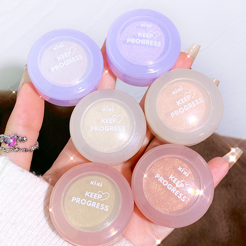 Plan de bombilla XIXI Sombra de ojos Chica brillante lentejuelas nacaradas de larga duración sin maquillaje, color, sombra de ojos monocromática D-559