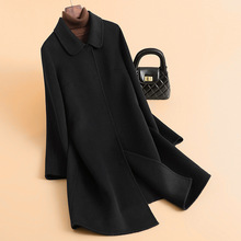 清仓不退不换黑色大衣大码女装妈妈装中长款女士羊毛大衣毛呢外套