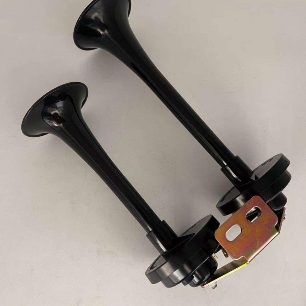 Long Tube Electric Horn Modified with High-Pitched Speaker for Electric Tricycle, Dual Tube Electric Horn with High Volume 12V/24V
