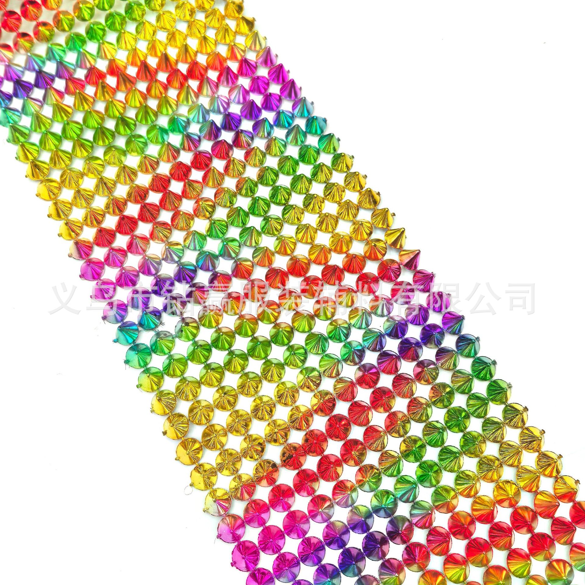 UV电镀线钻12排尖顶圆锥铆钉网钻排钻工艺品演出服饰配饰饰品配件