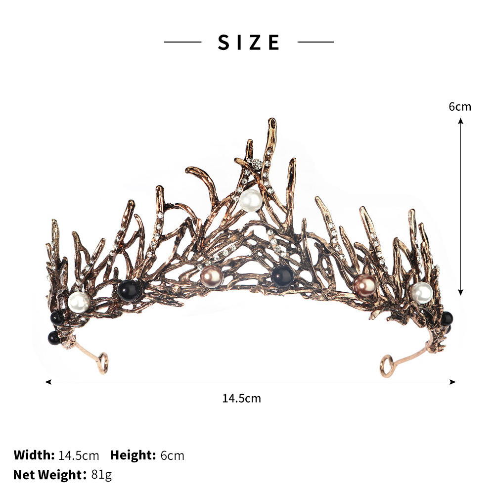 240g Weight Crown Hair Accessories Type Rhinestones, Pearl Inlay Material 1 Piece Quantity Wedding, Party Occasion Alloy Material Halloween Festival Crown Pattern Women's Gender Inlay Design Cool Style Style Halloween Cool Style Women's Crown Alloy Inlay Rhinestones Pearl Crown 22