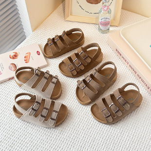 Children's Sandals 2025 Summer New Girls' Beach Shoes Boys' Non-Slip Open-Toe Roman Thick-Soled Birkenstock Shoes Foreign Trade