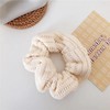 Autumn and winter new knit plush collateral colorectal circle students with flowers hollow, simple temperament, plush hair ring Korean version of fat intestine circle