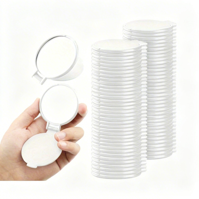 Cross-Border Foldable Mini Convenient Round Makeup Mirror Single-Sided Small Mirror Gift Mirror with Logo Printing Wholesale