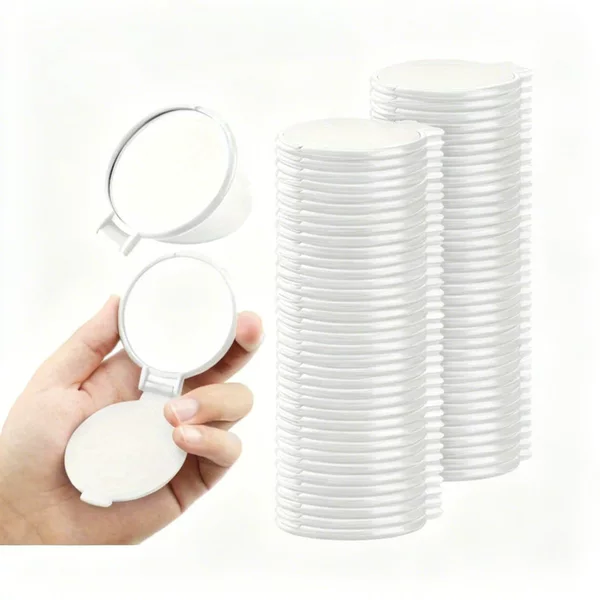 Cross-Border Foldable Mini Convenient Round Makeup Mirror Single-Sided Small Mirror Gift Mirror with Logo Printing Wholesale