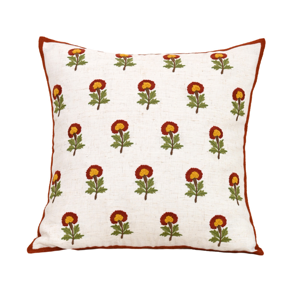 Nordic ins sala de estar toalla bordada sofá almohada cojín pequeño modelo fresco habitación almohada de respaldo de cabecera funda de almohada