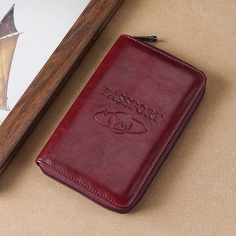 Multifuncional RFID anti-robo de viaje nuevo documento de almacenamiento pasaporte billetera portátil en el extranjero