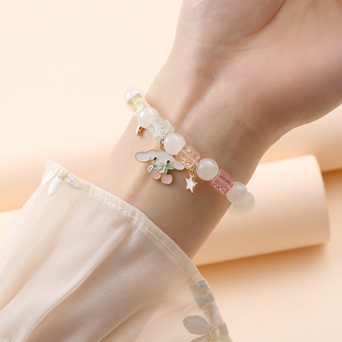 Yiwu Small Commodity Bracelet Jewelry Korean Fresh and Sweet Culomi Crystal Beads Children's Student Bracelet Women's Wholesale