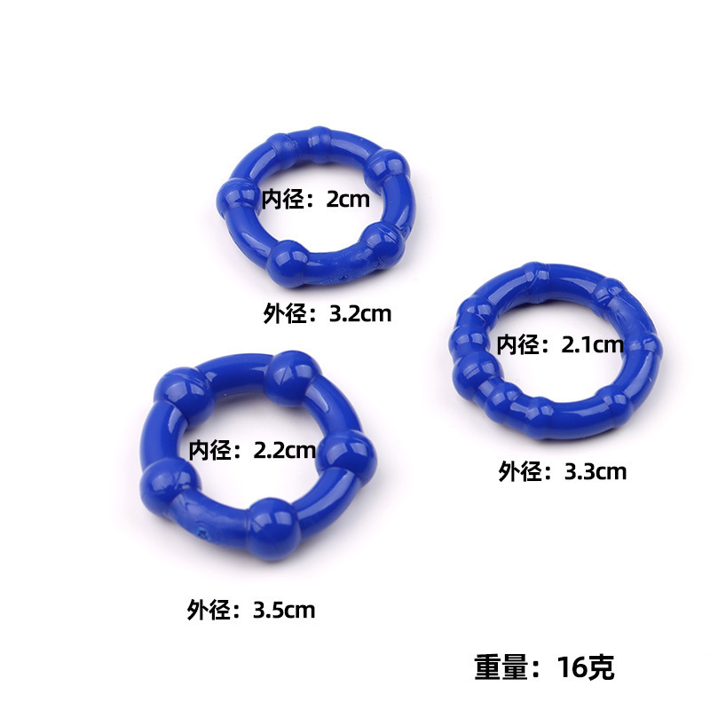 Snowflake Locking Delay Ring Set, 3-Pack TPE Cock Rings, Transparent — detail image 11