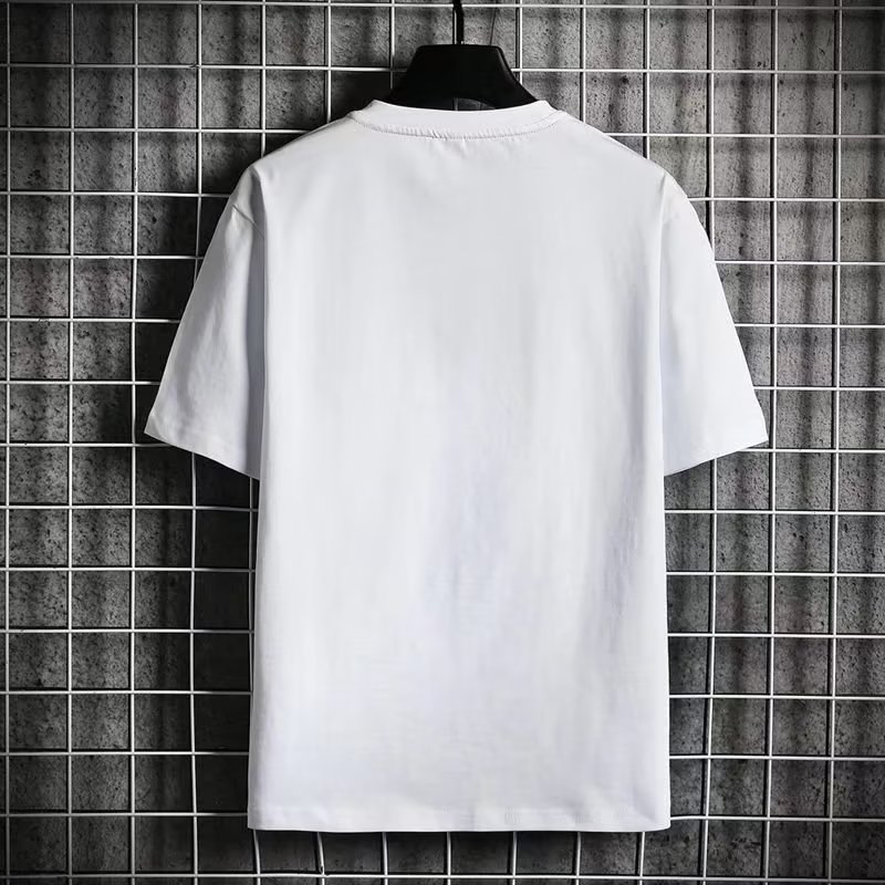 Camisa menos ropa de seda de hielo manga corta verano nuevo estilo coreano cuello redondo media manga carta Impresión digital casual top