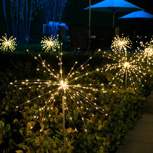 LED太阳能铜线烟花灯草坪地插烟花灯 圣诞节日户外庭院装饰彩灯