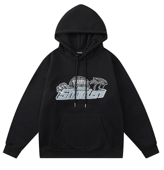Trapstar冬の背面刺繍ダウンフード付きコートアメリカフード付き全虎頭シリーズ衛衣ズボンセット街|undefined