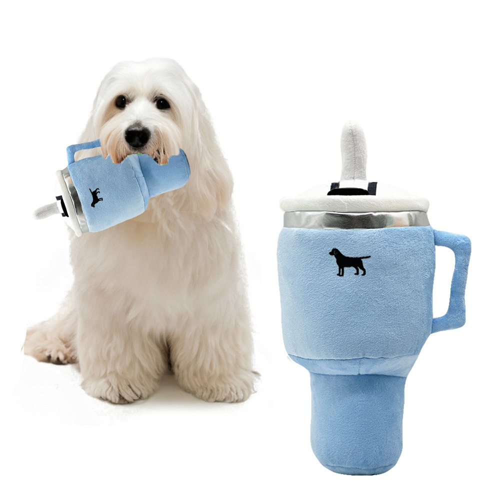 Nuevos gafas transfronterizas juguete perro masticar taza de peluche para aliviar el aburrimiento muñeca BB llamado juguete