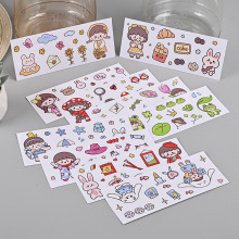 工厂直销手账贴纸包水杯装饰小图案卡通可爱女孩素材包和纸贴画