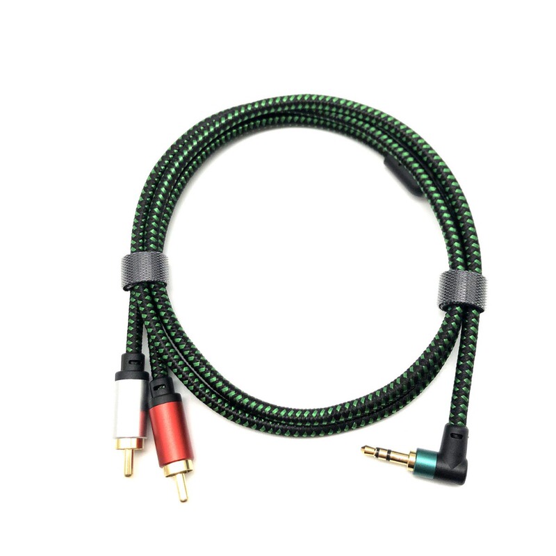 Manufacturer in stock one minute two audio cable 3.5 elbow to 2rca Lotus head AV cable aux cable earphone cable speaker cable Manufacturer in stock one minute two audio cable 3.5 elbow to 2rca Lotus head AV cable aux cable earphone cable speaker cable
