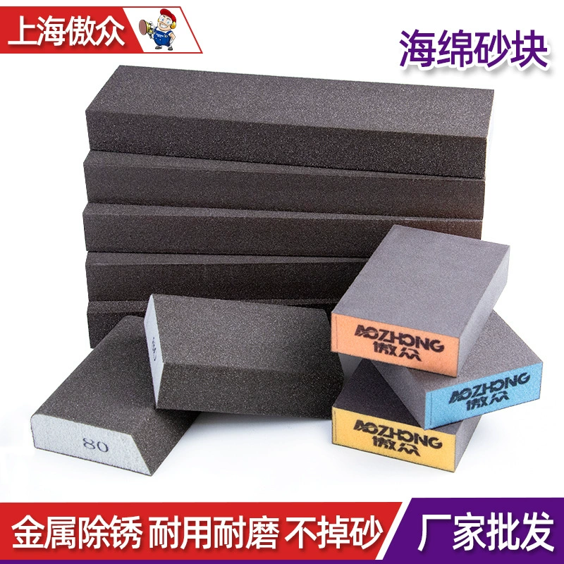 Оптовый шлифовальный блок из плотной губки с скошенными краями, двусторонняя полировка, зернистость 600, для обработки пластиковых и металлических поверхностей.