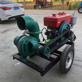 柴油机大流量抽水泵 移动拖车式4寸高压泵 12寸抽水泵价格