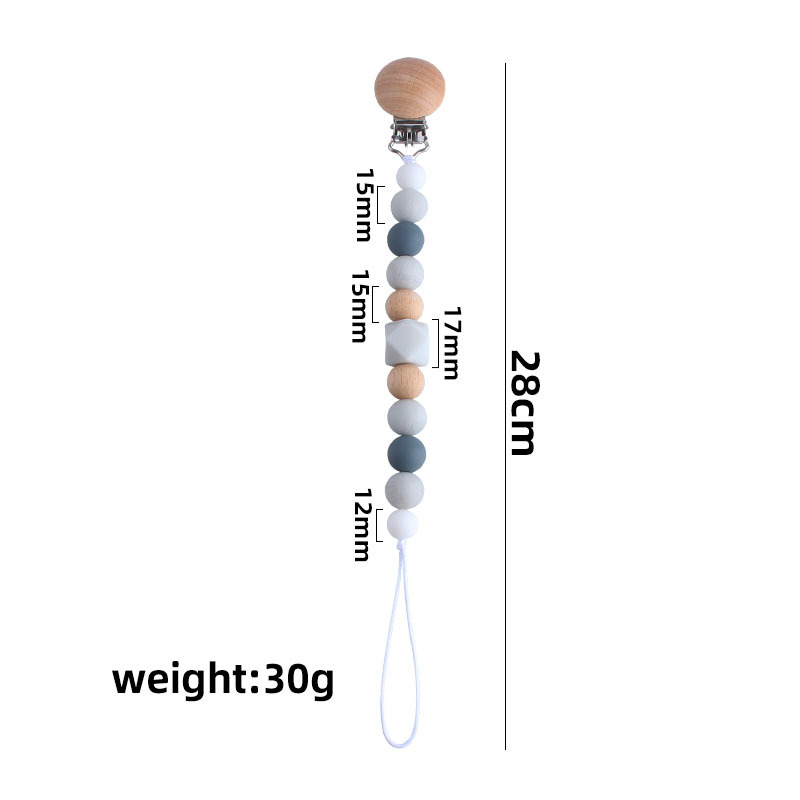DIY bebé suministros de haya chupete clip de juguete Cadena de chupete de silicona bebé molar mordedor chupete cadena anti-perdida cadena