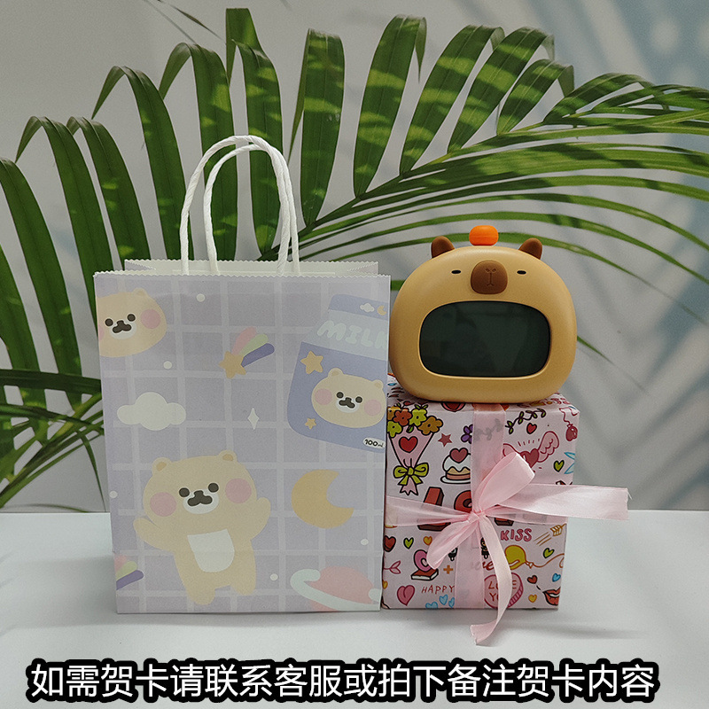 カピバラ目覚まし時計スマート充電時計児童学生専用寝坊カウントダウン夜灯電子アラーム|undefined