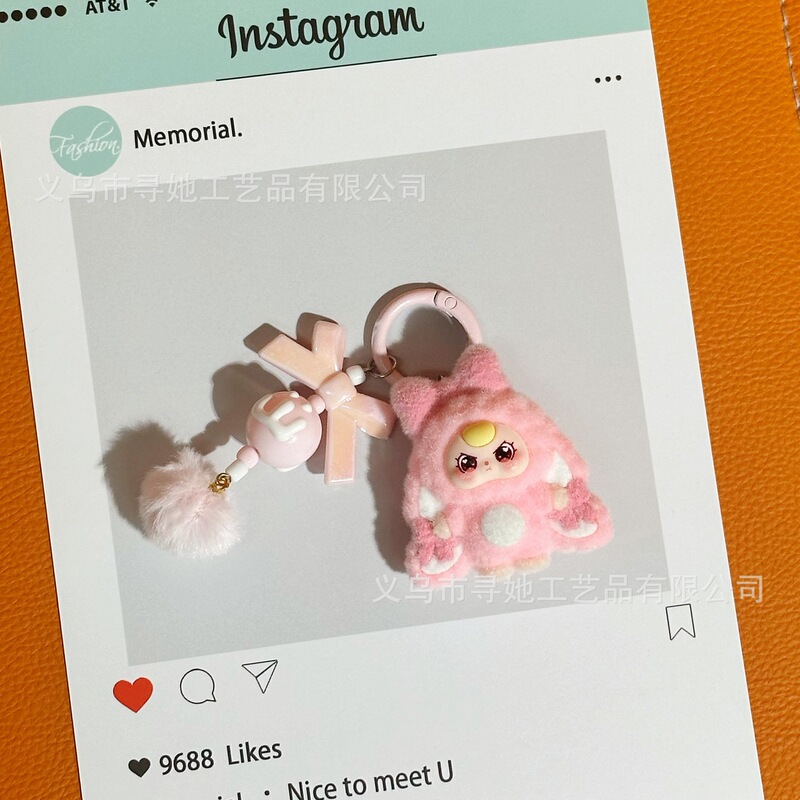 植毛ラブブ人形3歳キーホルダーペンダントクロスボーダーかわいい人形DIYアクセサリー携帯電話アクセサリーペンダント|undefined