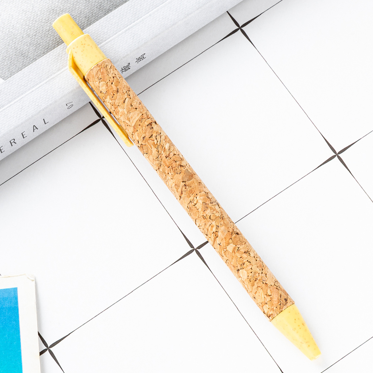 Nuevo bolígrafo de madera plástico corcho de paja bolígrafo de bolas al por mayor regalos promocionales publicidad bolígrafo