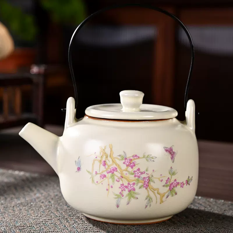 阅锐黄汝提梁壶萌猫茶壶泡茶器酒店茶楼茶水壶泡茶壶喝茶杯印logo