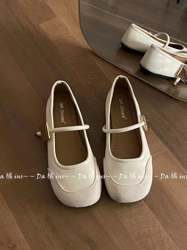 Forest Style Fashion Loafers for Women with Metal Buckle Round Toe and Beanie Shoes Korean Style 2024 Spring and Autum New Retro Skirt