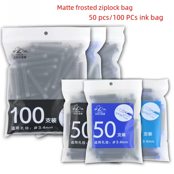 Student fountain pen ink sac frosted self-sealing bag 50/100 support straight liquid change SAC pen ink bladder accessories core