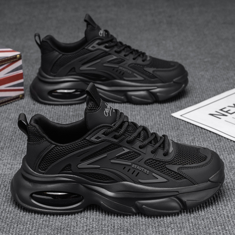 Otoño de los zapatos de hombre 2025 nuevos zapatos transpirables de moda para hombres, zapatos deportivos de suela gruesa, zapatos casuales de carrera de papá