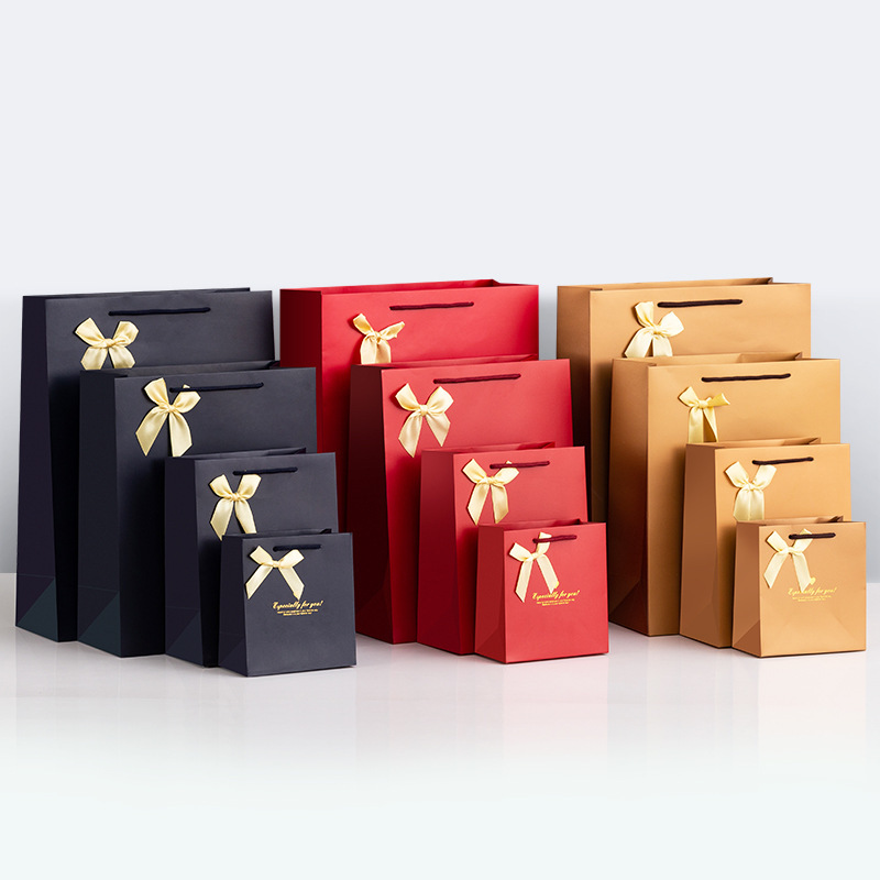 bow gift bag holiday gift bag jewelry packaging bag clothing store handbag gift paper bag gilding logo bow gift bag holiday gift bag jewelry packaging bag clothing store handbag gift paper bag gilding logo