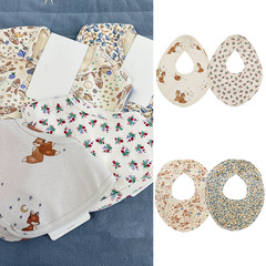 Baby cotton bibs, children's feeding bibs, newborn snap-button bibs, waterproof bibs for kids, baby saliva towels
