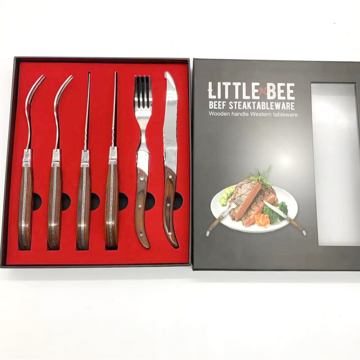 Caja regalo con 3 cuchillos + 3 tenedores