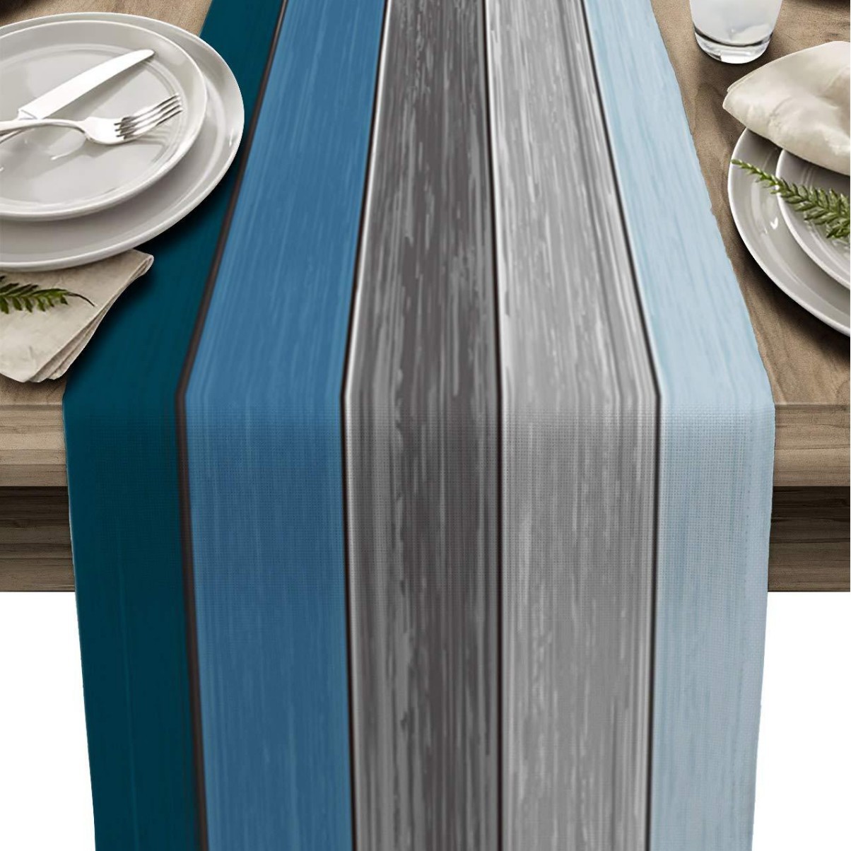 Lino a rayas corredor de mesa Amazon madera grano tela Toalla de mesa mantel decorativo aislamiento antideslizante estera de mesa estera de la tabla de impresión image 30